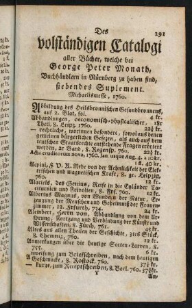 291-316, Siebendes Suplement