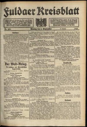 Ausgabe vom Montag, den 06. September 1915.