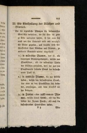 153-160, III. Die Eintheilung der Bluethen und Blumen