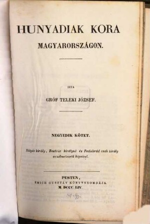 Hunyadiak kora Magyarországon, 4