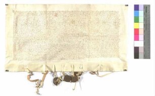 Kaufbrief des Abtes von Ellwangen gegen den Ritter Kun von Kullingen um 60 Gulden Leibgeding für 300 Gulden.