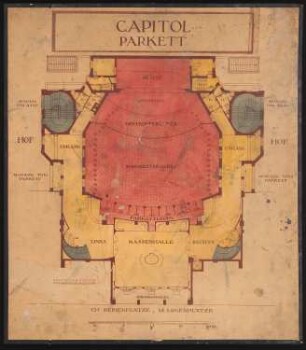 Capitol-Lichtspiele am Zoo, Berlin: Grundriss Parkett 1:100 (von Inv.Nr. 3173)