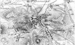 Kamenz. Situationskarten von den Kriegsschauplätzen des 7jährigen Krieges, Bl. 3 Senftenberg-Hoyerswerda, 1805 (Sign.: VIII 57)