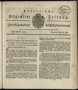 63tes Stueck, Sonntag, den 27. Mai 1810