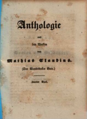 Anthologie aus den Werken : mit der Biographie des Dichters. 2