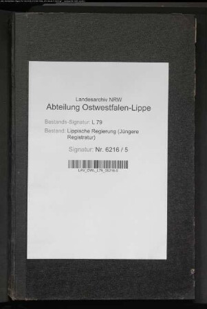 Vorstellungslisten des Aushebungsbezirks Lemgo, Band 6