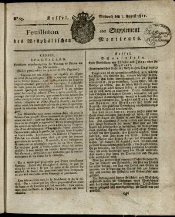 No. 63, Mittwoch den 7. August 1811