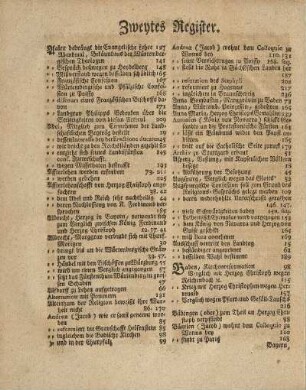 Zweytes Register