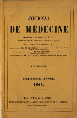 Journal de médecine, 2. 1844
