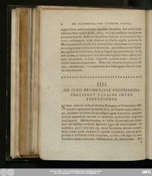 IIII. Ad Iuris Prudentiae Incommoda Pertinent Usuales Interpretationes.