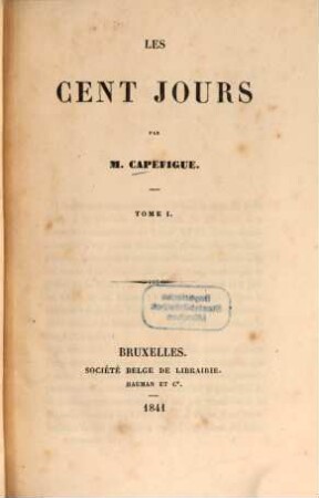 Les cent jours, 1
