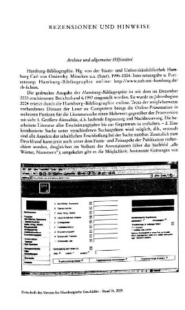 Hamburg-Bibliographie, hrsg. von der Staats- und Universitätsbibliothek Hamburg Carl von Ossietzky : München u.a., Saur, 1995-2004