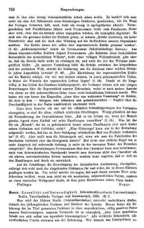 758-759, Heuer. Kausalität und Notwendigkeit. Erkenntnistheoretische Untersuchungen. 1908