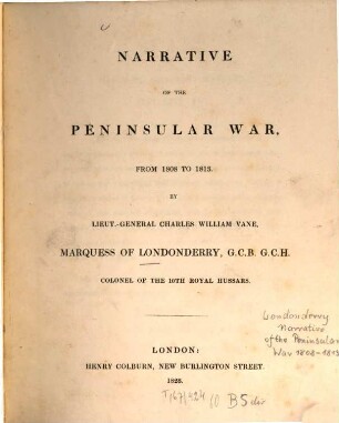 Narrative of the peninsular war, from 1808 to 1813