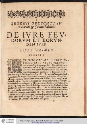 DE IVRE FEUDORUM ET EORUNDEM IVRE. LIBER PRIMUS.