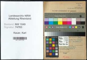 Entnazifizierung Karl Kauer , geb. 15.12.1890 (Lehrer)