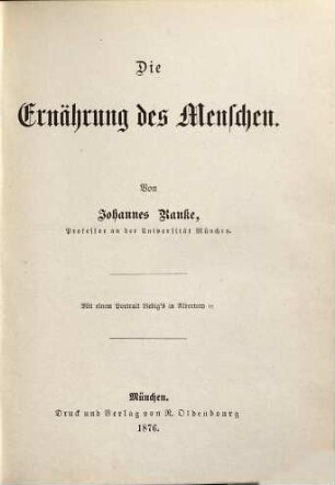 Die Ernährung des Menschen