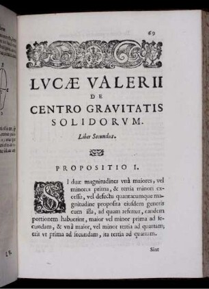 Lucae Valerii de centro gravitatis solidorum. Liber Secundus.