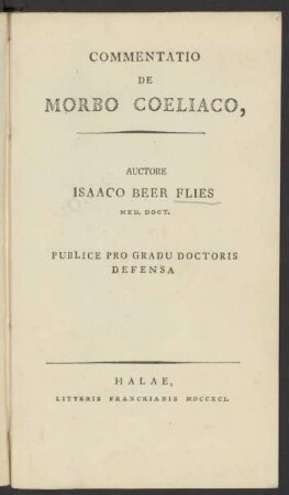 Commentatio De Morbo Coeliaco