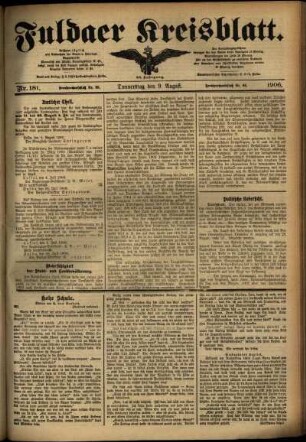 Ausgabe vom Donnerstag, den 09. August 1906.