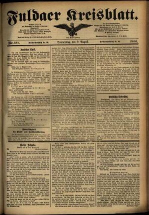 Ausgabe vom Donnerstag, den 09. August 1906.