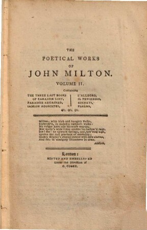 The poetical works of John Milton : From the text of Dr. Newton ; to which are prefixed, the life of the author, a criticism on his works, by Dr. Johnson, and a critique on Paradise Lost, by Joseph Addison, 2
