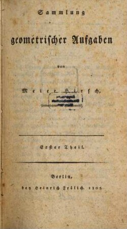 Sammlung geometrischer Aufgaben, 1