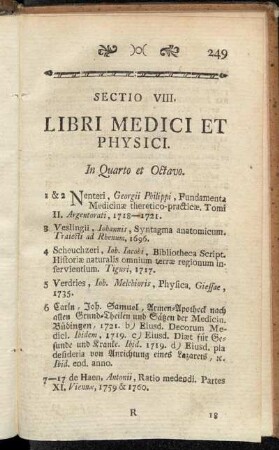 Sectio VIII. Libri Medici Et Physici