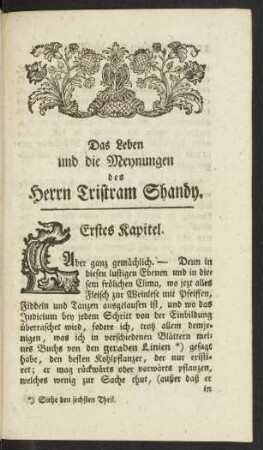 Erstes Kapitel ... Fünf und dreißigstes Kapitel.