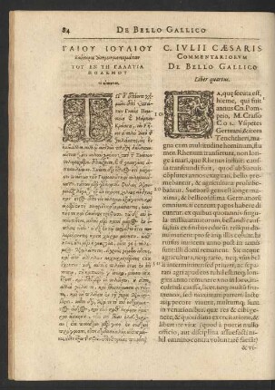 C. Iulii Caesaris Commentariorum De Bello Gallico Liber quartus.