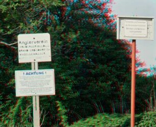 Wasserläufe Freiberg: Rothbächer Teich, Hinweistafeln