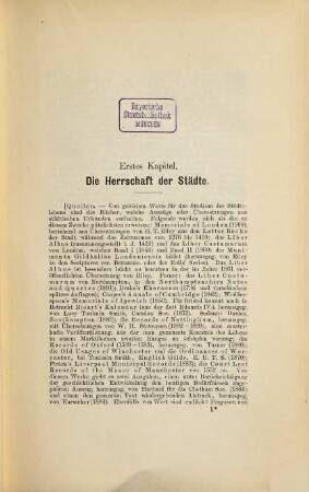 Englische Wirtschaftsgeschichte : eine Einleitung in die Entwickelung von Wirtschaftsleben und Wirtschaftslehre, 2. Vom 14. bis zum 16. Jahrhundert