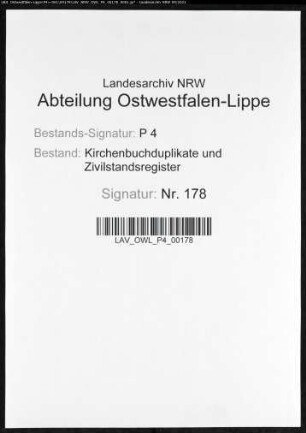 Zivilstandsregister der Stadt Lünen (G 1812). (Gemeinde: Lünen, Stadt)