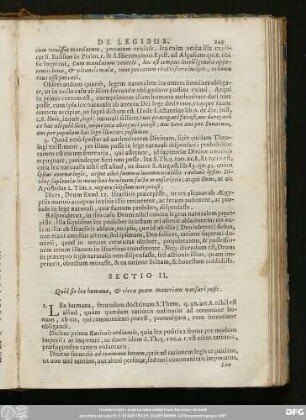 Sectio II. Quid sit lex humana, & circa quam materiam versari possit.