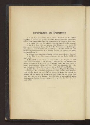 Berichtigungen und Ergänzungen
