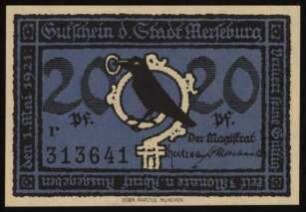 20 Pfennig Gutschein der Stadt Merseburg