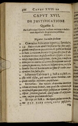 Caput XVII. De Justificatione.