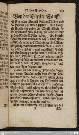 Von der Türcken Tauffe