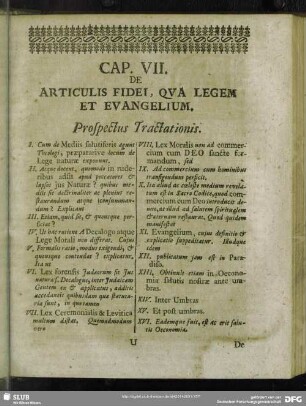 Cap. VII. De Articulis Fidei, Qua Legem Et Evangelium