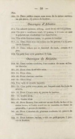 Ouvrages de Stéatite.