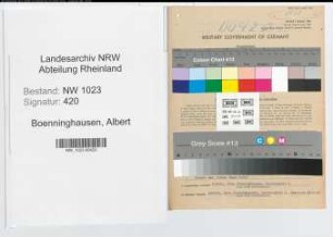 Entnazifizierung Albert Von Boenninghausen , geb. 30.07.1897 (Buergermeister)