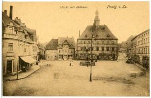 Penig. Markt mit Rathaus