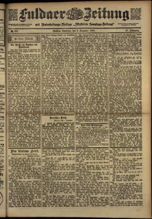 Erste Ausgabe vom Samstag, den 08. Dezember 1900.