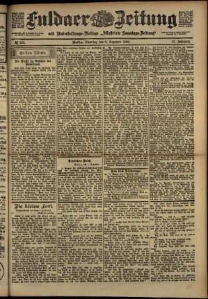 Erste Ausgabe vom Samstag, den 08. Dezember 1900.