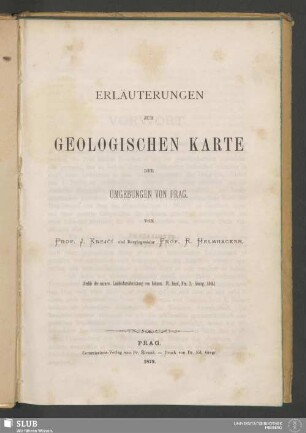 2: Erläuterungen zur geologischen Karte der Umgebungen von Prag