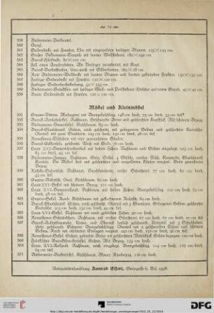 Möbel und Kleinmöbel (Nr. 351-400)