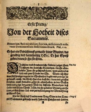 Von dem wunderbarlichen, herrlichen vnd fürtrefflichen Pancket, welches Christus unser Herr kurtz vor seinem End mit seinen Jüngern auff Erden gehalten : In acht Predigen auff die acht Tag in der heiligen Marterwochen gerichtet
