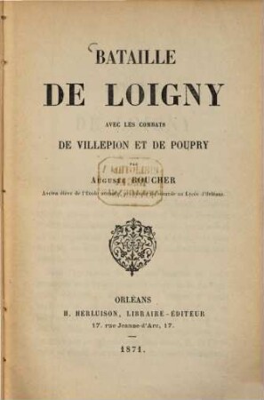 Bataille de Loigny avec les combats de Villepion et de Poupry