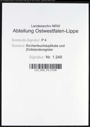 Kirchenbuchduplikat der evangelisch-reformierten Landgemeinde Iserlohn (GHT 1867). (Gemeinde: Iserlohn, evangelisch-reformierte Landgemeinde)
