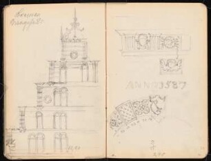 Skizzenbuch: Norddeutschland: Bremen. Giebelansicht Stadtwaage